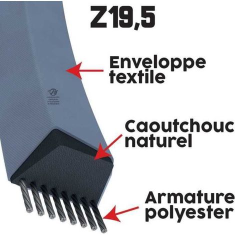 Courroie tondeuse Z19,5 Trapézoïdale - 10 mm x 533 mm (1/5)