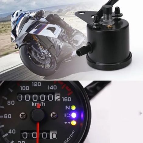 Compteur de vitesse Moto 12V Numérique Jauge de Kilométrage Universel Odomètre avec Rétroéclairage LED Bleu (1/5)