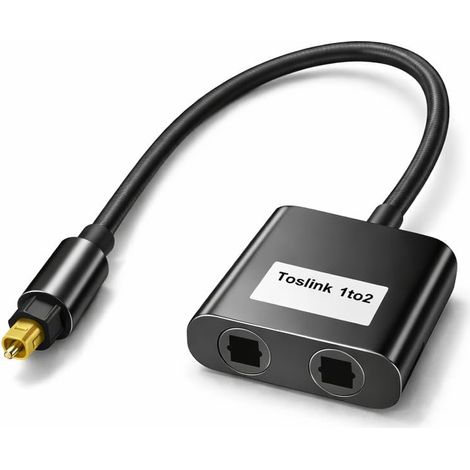 Répartiteur Fibre Optique - 1 Vers 2 Sorties - Câble Toslink Noir 0,2m - Splitter Audio SPDIF Compact - Pour Home Cinéma TV (1/5)
