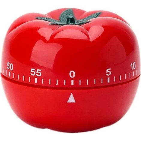 Aseok Küchentimer, manuell, mechanischer Wecker in Weckerform, 60 Minuten drehbar, zum Kochen von Tomaten