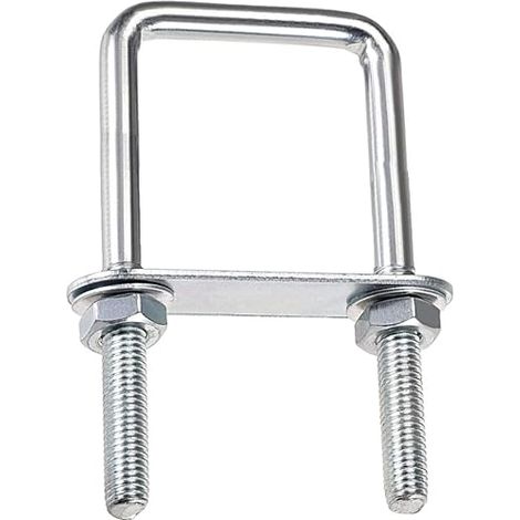 U-Bolts Square U Bolts, 80x150mm U-Bolts Stainless Steel, M10 U-Bolt with Nut Frame Plate and Washer, M10 U Bolt for Fixing Boards and Pipes (80 x 150mm) (1/5)