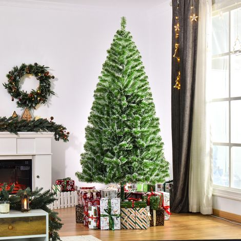 Árbol de Navidad Artificial de 210 cm con 968 Ramas Decoración Navideña para Interior Fiestas Ø100x210 cm Verde (1/5)
