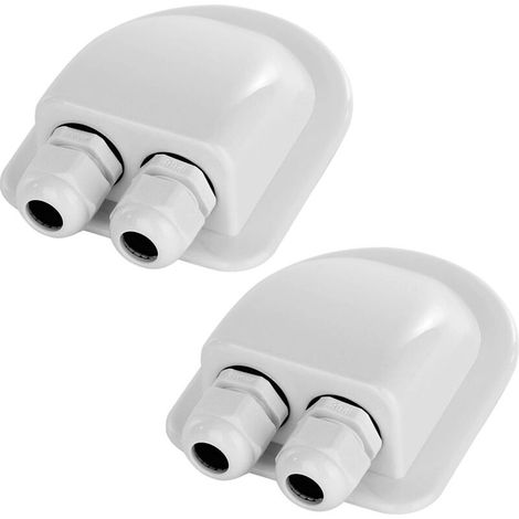 Deux connecteurs d'entrée de câble solaire étanches IP68, boîtier ABS résistant aux intempéries, avec deux entrées de câble, adaptés aux dispositifs de câblage de toit pour camping-cars, caravanes et (1/5)