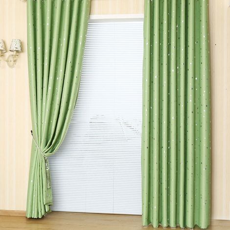 Rideau occultant vert pour porte ou fenêtre de style coréen, idéal pour la salle de bain ou le salon. (1/5)