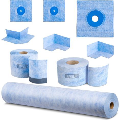 LEVEL+ Bandset Dusche Balkon Dichtband Dichtbahn Duschelement Ecken Profi Set B2