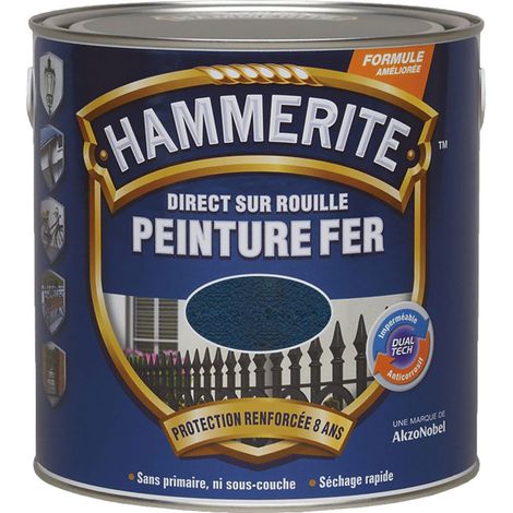 Hammerite – Peinture fer antirouille 2,5L – Direct sur rouille – RAL 9005 noir – Protection 8 ans – Application facile et séchage rapide (1/5)