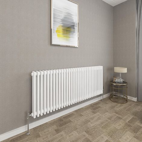 Traditional Cast Iron Style Radiator Horizontal 3 Column White 600x1460mm (1/5)