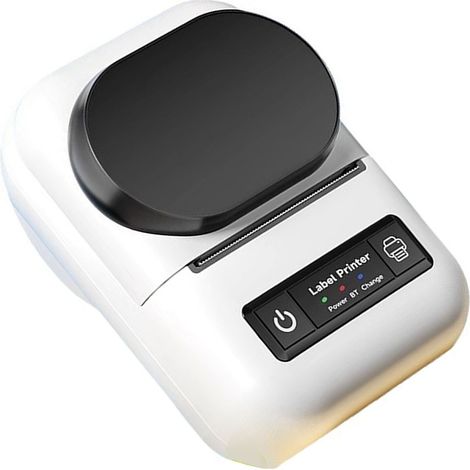 Stampante termica portatile multifunzione per etichette, compatta in ABS bianco (352 g) (1/4)