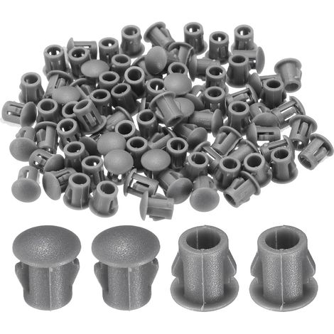100Pcs Bouchons De Trou Gris 5mm / 0.2" Bouchon en Plastique (1/5)
