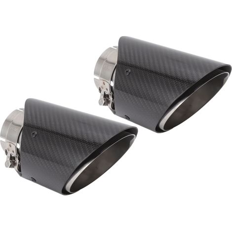 Embout d'échappement en carbone et acier inoxydable, entrée 66mm sortie 101mm, universel pour voiture, paire de 2 (1/5)