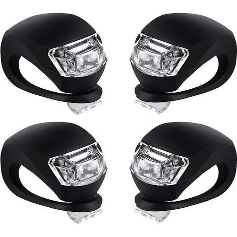 Paar Silikon-LED-Fahrradlichter, vorne und hinten – wasserdichtes Vorder- und Rücklicht für Rennräder und Mountainbikes. (1/5)