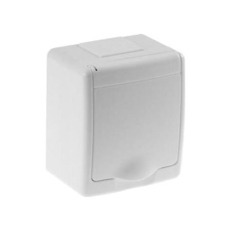 Socket bêta hermétique simple, blanc, clapet blanc, IP44 /D.3110BG/1/