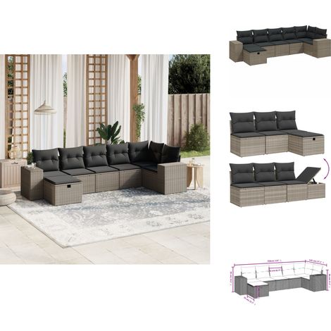Salon de jardin avec coussins 7 pcs gris clair résine tressée - Ensemble De Canapés De Jardin - Ensembles De Canapés De Jardin - Ensemble De Canapés D'extérieur - Ensemble De Canapés De Patio (1/4)