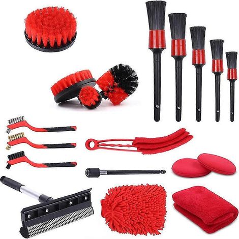 Kit d'outils de nettoyage de voiture, ensemble de brosses de nettoyage automatique pour le nettoyage des roues, Dasard, intérieur et extérieur (1/5)