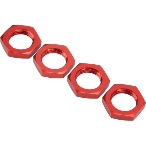 4 pièces écrous de roue en alliage d'aluminium 17mm pour voiture RC 1/8, accessoire amélioré rouge (1/5)