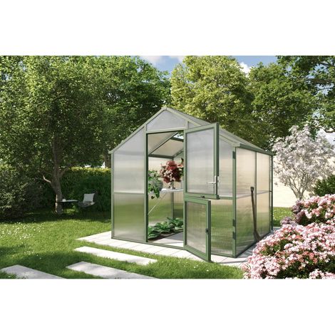 KGT Gewächshaus "Iris II", tannengrün, 5 m², 16 mm HKP (1/3)
