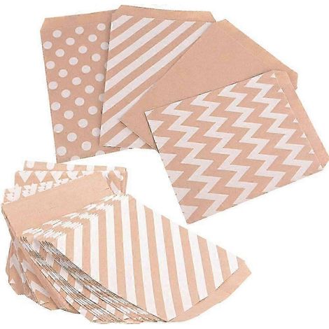 Sachet à friandises, sachet multi-usage en papier haute résistance, idéal pour emballer de petits cadeaux de Noël et des calendriers de l'Avent, recyclable et de 20 cm de diamètre. (1/5)