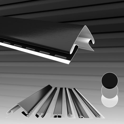 HEXIM Siding Fassadenverkleidung Fassadenpaneele außen Außenwand wetterfest UV-beständig PVC-U (Außenecke, Anthrazit)