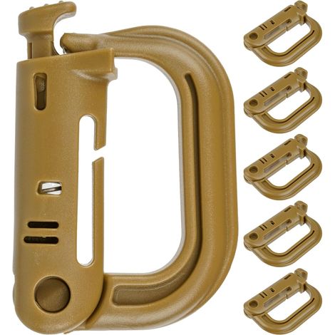 CCYKXAMate Mousqueton, Forme D,descendeur pour équipement Tactique, Ceinture, Sac à Dos, Trousseau de clés, Clip de Carabine en Plastique Poche de Ceinture (1/5)
