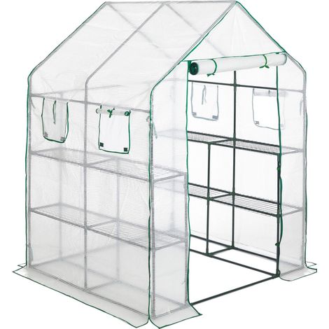 Serra da giardino smontabile a 8 superfici ottimale per ortaggi e piante in PVC verde 130004548