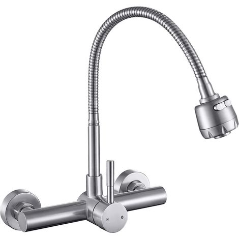 Convient aux mitigeurs muraux en acier inoxydable, aux murs de cuisine, aux mitigeurs monocommande pivotants à 360°, aux mitigeurs, aux mitigeurs d'eau froide et aux robinets. (1/5)