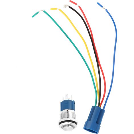 Interrupteur à bouton-poussoir LED 12V 0.6in, étanche, auto-verrouillant et à réinitialisation automatique, avec lumière bleue (1/5)