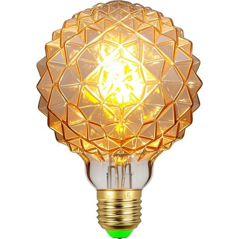 Ampoules Led Ampoule Vintage Led Filament Edison Ampoule 4W Non Dimmable Spécialité Ampoules Décoratives 220 / 240V E27 Chaleur Glow (G95 Ananas Doré) [Classe énergétique D] (1/5)