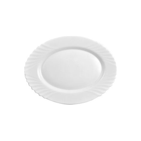 Nome Ebro Piatto ovale 36 cm - Vetro opalino, lavabile in lavastoviglie e adatto al microonde