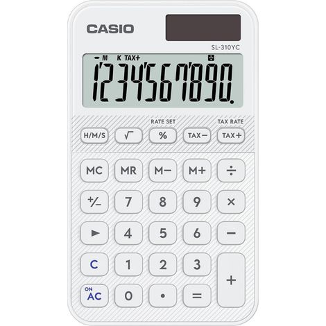 Casio SL-310YC calculatrice Poche Calculatrice basique Blanc