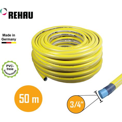 Gartenschlauch Gelb 50 m 3/4" druckstabil mit 24-fädiger Armierung "Quattroflex plus +"