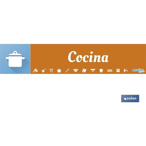 Signalétique magnétique 975 x 200 mm en PVC pour présentoirs de cuisine