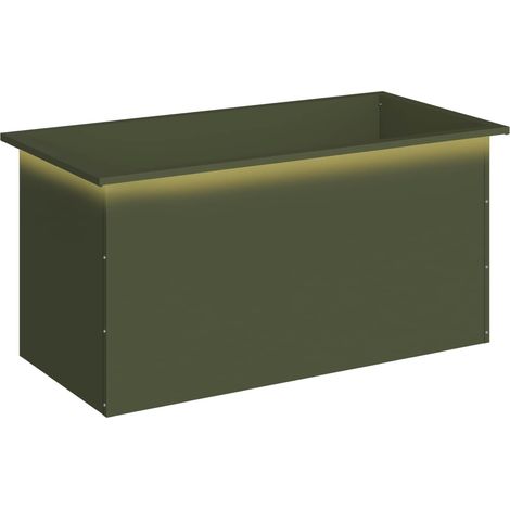 Fioriera da giardino con LED Verde Oliva 50 x 100 x 48 cm vidaXL (1/5)