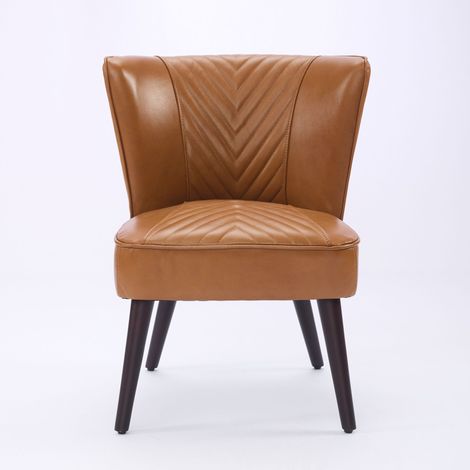 Fauteuil marron avec accoudoirs en marron clair clair 56 x 62 x 72 cm HOMAIRE (1/5)