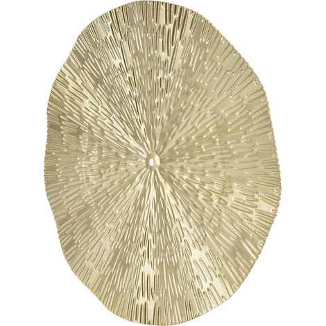 Décoration murale ronde, style élégant, en fer, 24,5 cm / 9,6 po, texture délicate, aspect cercle irrégulier doré (1/5)