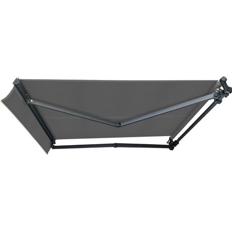 Store banne monobloc motorisé 2 x 1,5 m anthracite – Alimentation manuelle – Armature aluminium extrudé – Toile Dickson® 100% acrylique – Ici Store (1/4)
