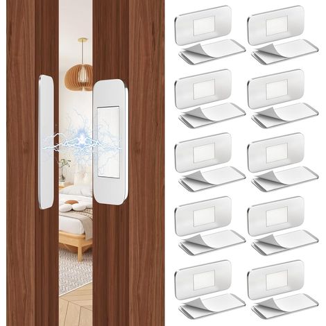 Jiayi 10er-Pack Schranktürmagnete, ultradünn, Möbeltürmagnete, starke Magnete für Schranktüren, Schubladen, Türschließer (1/5)
