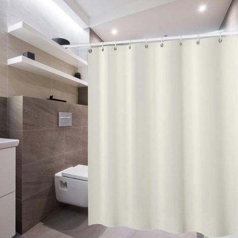 Wasserdichter Duschvorhang aus weichem, leichtem Stoff, Hotelqualität, maschinenwaschbar – 71 cm breit x 78 cm hoch, beige (1/5)