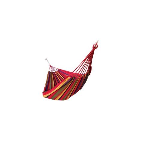 Ultraleichte und tragbare Hängematte aus Baumwoll-Canvas für Reisen, Camping und Strand, 1-teilig (rote Streifen) - Crezuo (1/4)