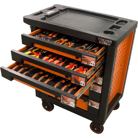 Servante d'atelier équipée pinces + tournevis 47 outils (1/5)
