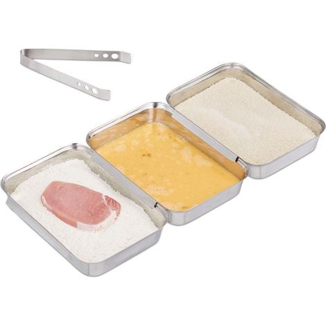 Breading tray set stainless steel (1/5)