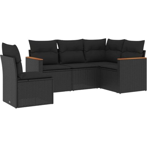 Maison Exclusive - Set de muebles de jardín 5 pzas y cojines ratá (1/5)