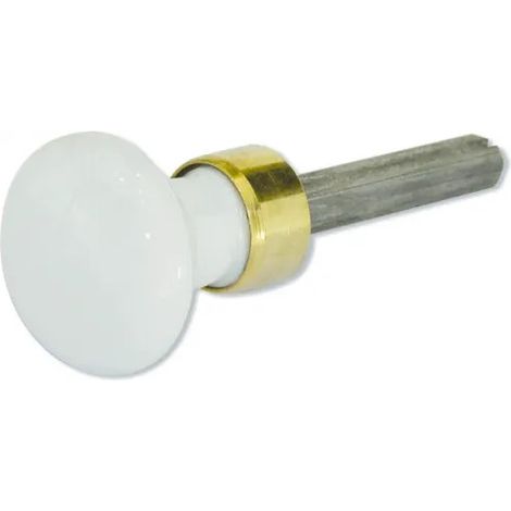 Bouton rond en porcelaine de Limoges – Laiton poli – Diamètre 30mm – Carré 6mm – Condamnation pour porte intérieure