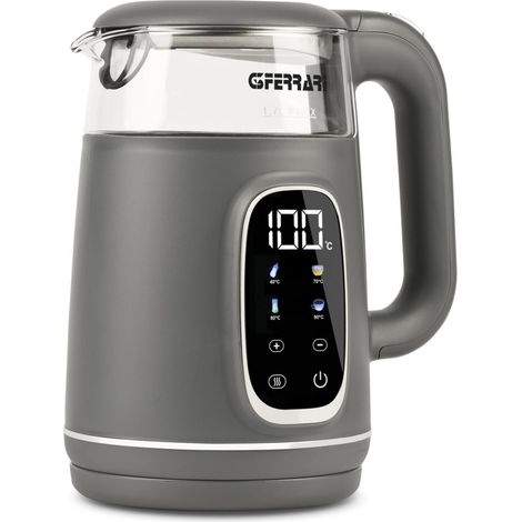 G3 Ferrari Bollitore Elettrico Tisaniere Glass G10224 1,7L Vetro 4 Programmi 2200W Grigio