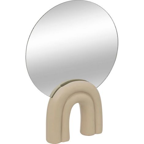 Miroir à Poser Design "Wavy Bliss" 35cm Blanc (1/4)