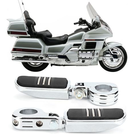 Repose-pieds Moto 32mm Chrome 2 Pièces avec Supports pour Honda GoldWing GL1500 GL1800