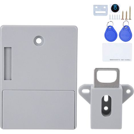 Ortviai Coffre Intelligent RFID 125kHz Sans Perçage pour Armoire Sauna Gray sans Batteries