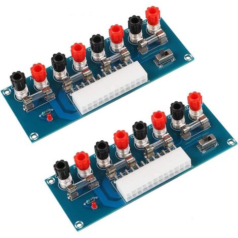 2pcs 24Pins ATX Benchtop Adaptateur Alimentation Conseil Ordinateur ATX Alimentation Module Adaptateur Breakout 12V 5V 3.3V (1/5)