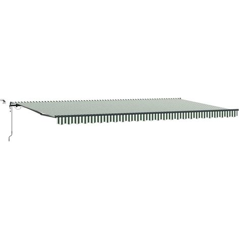 Einziehbare Markise mit Grün und Weiß 600 x 300 cm Stoff vidaXL