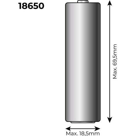 Batterie lithium rechargeable 3,7V 2300mAh – Modèle 18650 – Circuit de protection – Dimensions Ø1,85 cm x 6,95 cm