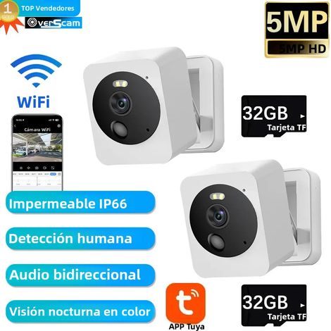 (Lot de 2, 32 Go chacune) Mini caméra IP WiFi intelligente Graffiti, 5 MP, étanche (1/5)
